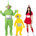 Pikkukuva 1 / 6: 4 väriä Teletapit Cosplay aikuisille Hauska Tinky Winky Dipsy Laa-laa Po Anime Karnevaaliasu Vaatteet Tyylikäs mekko Lapset Miehet - Perfet Women Red Men L