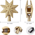 Miniatyrbillede 5 af 6: Christmas Star Tree Topper, Illuminated Star Tree Topper Guld juletræsstjerne med projektorlys - Perfet