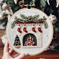 Miniatyrbilde 2 av 5: Julebroderisett, Håndlaget DIY Broderi-sett med trykte mønstre for nybegynnere og voksne - Perfekt color07