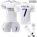 Miniatyrbild 1 av 2: 2024-2025 Real Madrid Hemmafotbollströja för barn Vinicius nr 7 VINI JR- Perfekt 28
