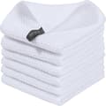 6-pack 100% Bomull Frotté Köksdukar - Hängögla för Disk och Köksrengöring - Perfekt White 34*34cm