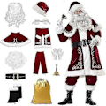 Miniatyrbild 1 av 5: Tomtedräkt Set 12 delar Vuxen Deluxe Sammet Tomtekostym Set, Jul Herr Deluxe Tomtedräkt, för Män i Julhelgen - Perfekt 5XL