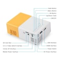 Miniatyrbild 9 av 10: Miniprojektor HD 1080P 4K HDMI Video Liten projektor för hemmet - Perfet black & white EU Plug