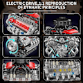 Miniatyrbild 4 av 5: Mold King V8 Motor Byggset, Fungerande V8 Motormodell Kit, Bygg Din Egen STEM Modellmotor, 8-Cylindrig Bilmotor Byggprojekt - Perfekt