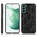 Miniatyrbillede 3 af 5: Til Samsung Galaxy S22 5G bagcover PU læderbelægning hård PC + blød TPU business splicing shell - Perfekt Black Style B Samsung Galaxy S22 5G
