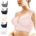 Miniatyrbilde 1 av 5: Push-up BH for kvinner, full-coverage BH med spiler, BH som skjuler ryggfett, glattende T-skjorte-BH, formende uplift-BH - Perfekt Pink 46DD