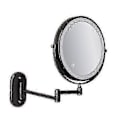 Miniatyrbillede 1 af 5: 8 tommer vægmonteret dobbeltsidet makeup spejl LED tre-tonet lys badeværelsesspejl - Perfekt Battery Models Black Triple Magnification