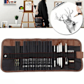 Miniatyrbild 3 av 9: 29-delad Sketch Pen Sketch Pens Charcoal Shrine Set med case- Perfet