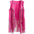 Miniatyrbild 1 av 4: 70-tals Toppar Kompatibla Kvinna Cowgirl Skjorta Disco Fringe Väst Jacka-Perfekt Hot Pink 3 3XL