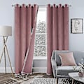 Miniatyrbillede 1 af 5: Luksuriøse termisk isolerede gardiner, tykke, solide, effektive mørklægningsgardiner - Perfekt Pink W 39x H 55 100cm*140cm