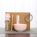 Keramisk teservis, inklusive matcha-skål, matcha-visphållare och matcha-visp, 5-delars set - Perfet pink