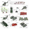 Miniatyrbild 2 av 4: 270-dels Militärmodell Leksakssoldater Armé Män Figurer & Tillbehör Leksak-Perfekt