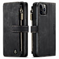 Pikkukuva 5 / 5: Yhteensopiva iPhone 15 14 13 12 11 Pro Max XS XR 8 Vetoketjullinen Lompakkokotelo Käännettävä Nahkakotelo - Perfet black iPhone 11Pro