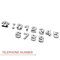 Pikkukuva 4 / 5: 3D Metallinen Aakkoshopea Merkki Kromi Hopea Kirjaimet Numerot Logo Autotarrat Autotarrat - Perfet F