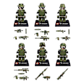 Miniatyrbild 5 av 6: 6 st Falcon Commando Minifigure Militär monteringsleksak - Perfet