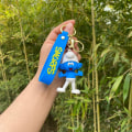Miniatyrbild 1 av 2: söt tecknad smurfdocka nyckelring - Perfet 2