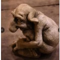 Pikkukuva 1 / 6: 13 * 6 * 7 cm Garden Guardian -veistos, Vintage Gargoyle -puutarhakoristeet, Kuihtunut vanhan miehen patsas, ilkikurinen vedekköpatsas, - Perfet