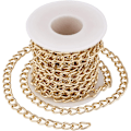 Miniatyrbild 1 av 5: Guld Aluminium Osvetsad Twist Kedjerulle - 5m - 10 x 6.5mm - Perfekt
