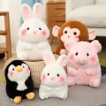 Pikkukuva 2 / 6: 18/40cm Sarjakuva-anime Perhe Lehmä & Pingviini & Elefantti & Possu & Kani Pehmolelut baby Pehmeä nukke Vauvan rauhoittelulelut Joulupingviini- Perfet penguin 28cm