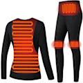 Miniatyrbillede 1 af 5: Opvarmet Termisk Undertøj, USB Elektrisk Opvarmet Termisk Langærmet T-shirt Super Blød Base Layer Termisk Top - Perfekt Suit 4XL