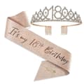 Party Krone Hodebånd Rhinestone Krone Hårtilbehør Første Års Nummer Bursdagskake Ornament Legering Hodebånd-Perfekt 18