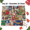 Pikkukuva 4 / 6: Seimikohtaus adventtikalenterin palapeli 2023 palapeli 24 päivän lähtölaskenta jouluun palapeli Joululelu lapsille Lahjat Christmas style 70x50cm