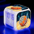 Miniatyrbild 1 av 5: Basketbollväckarklocka 7 Färgförändring Multifunktionell Noctilucence Elektronisk Klocka Barn Väckarklocka för Tw-Perfet plum