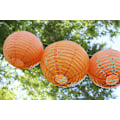 Pikkukuva 5 / 5: 12 kpl Paper Lanterns - Moniväriset pyöreät paperilyhdyt juhliin ja vuosipäiville, 4 kokoa - Perfet Orange Red