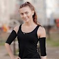 Miniatyrbillede 5 af 5: Arm Slankeformende Wrap, Arm Kompressions Wrap Ærme Hjælper med at Tabe Armfedt-Perfekt black
