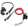 Miniatyrbilde 2 av 4: Motorsykkel USB-lader SAE til USB-kabeladapter SAE Quick Disconnect 2.1A vanntett USB-port - Perfet