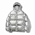 Miniatyrbild 1 av 5: Hooded Shiny Pufferjackor Vinterjackor för Män - Perfekt silver M