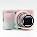 Miniatyrbild 2 av 5: Kameraskydd i silikon för Canon SX740 HS/ SX730 HS - Anti-repor, Perfekt Jelly Pink Green