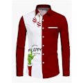 Miniatyrbillede 1 af 2: Mænds Business Casual Langærmet Skjorte Skinnende Guld Træ Elg Print Juletrøje-Perfet red333 4XL