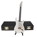 Miniatyrbilde 1 av 4: Miniatyr-replika av ornamentale gitarer Mini klassisk gitar/elektrisk gitarmodell Julepynt-Perfekt White Electric Guitar