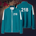 Miniatyrbild 2 av 5: Squid Game Jacka Byxor Rollspel Sport Dragkedja Cardigan Nummer 218 Tryckt Fick Sweatshirt Set - Perfekt 4XL