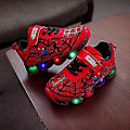 Miniatyrbild 2 av 4: Barn Sportskor Spiderman Lysande Sneakers Barn LED Självlysande Skor för Pojkar - Perfekt Red 28