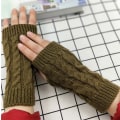 Miniatyrbilde 4 av 4: Armvarmer strikket, fingerløs og kort - [20 cm] - hansker - Perfet Khaki