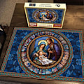 Miniatyrbillede 1 af 6: Julekrybbe adventskalenderpuslespil 2023 puslespil 24 dages nedtælling til julepuslespil Julelegetøj til børn gaver -Jesus style 70x50cm