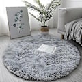 Miniatyrbild 1 av 5: Mjuk Rund Matta Fluffiga Vita Mattor för Vardagsrum Mjuk Heminredning Sovrum Barnrum Dekoration Salong Tjock Luggmatta - Perfekt Light Gray 60x60cm