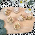 Miniatyrbillede 3 af 6: 8 stk Boho Rattan Kommode Knopper Træ Skuffe Knopper Håndlavede Vævede Møbel Knopper 40mm Skab Kommode Håndtag