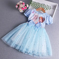 Miniatyrbilde 4 av 4: Frozen print prinsessekjole bursdagskjole liten jentekjole - Perfet bule 140cm