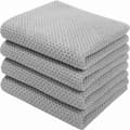 6-pack 100% Bomull Frotté Köksdukar - Hängögla för Disk och Köksrengöring - Perfekt Light gray 34*73cm