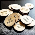 Miniatyrbilde 1 av 3: Morsomme tokens Morsomme tre-valentinspynt, morsom romantisk sexgave-Perfet Pack 2 Round