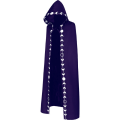 Miniatyrbilde 10 av 10: Unisex månefaser broderi hettekappe Mystisk middelalderrenessanse lang kappe - Perfet purple 2XL