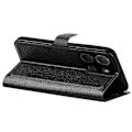 Miniatyrbillede 4 af 5: Kompatibel med TCL 503 Cover Litchi Tekstur Stødsikkert Læder Wallet Telefon Cover - Perfet Black