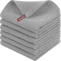 6-pack 100% Bomull Frotté Köksdukar - Hängögla för Disk och Köksrengöring - Perfekt Light gray 34*34cm