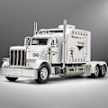 Miniatyrbillede 1 af 5: 1:24 Peterbilt 389 Traktor Truck Legetøjsmodel i Metal med Lyd og Lys - Perfekt til Børn White