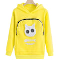 Miniatyrbild 3 av 4: Tröja för kattälskare - Hoodie med känguruficka för hundar och husdjur, tassmotiv, mysig ficka, djuröron, huva - Perfekt Yellow XL