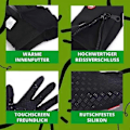 Pikkukuva 5 / 5: Lämpökäsineet pakastimeen, lämpimät talvikäsineet vettähylkivällä pinnoitteella ja kosketusnäyttötoiminnolla, Id-Perfet black XL