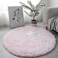 Miniatyrbild 1 av 5: Mjuk Rund Matta Fluffiga Vita Mattor för Vardagsrum Mjuk Heminredning Sovrum Barnrum Dekoration Salong Tjock Luggmatta - Perfekt Pink 80x80cm